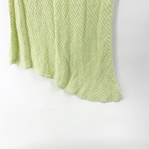 ✅ FLAX Designs Linen Airy Tunic PEAR GINGHAM SIZE LARGE GREEN/WHITE ASYMETRICAL - Picture 3 of 5